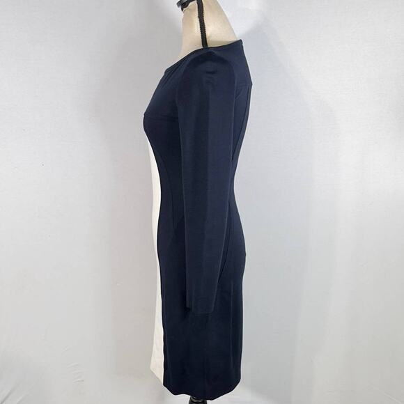 Akris Punto Colorblock Navy White Shift Mini Dress Women's Size 4 - Picture 3 of 9